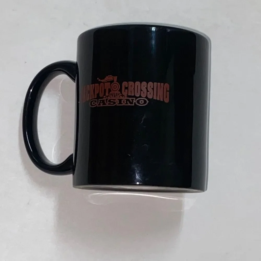 10/$50 !it jeans Black Coffee Mug with Red Jackpot Design